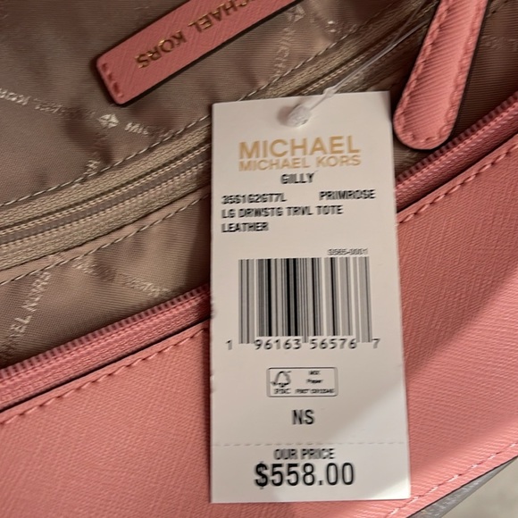MICHAEL KORS 
Gilly Large Saffiano Leather Tote Shoulder Bag 
Primrose 
NWT - Picture 6 of 16